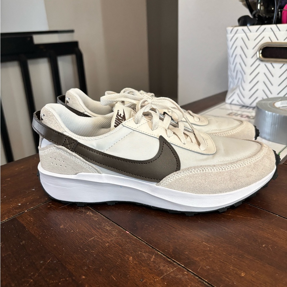 Nike Cream and Dark Brown Sneakers